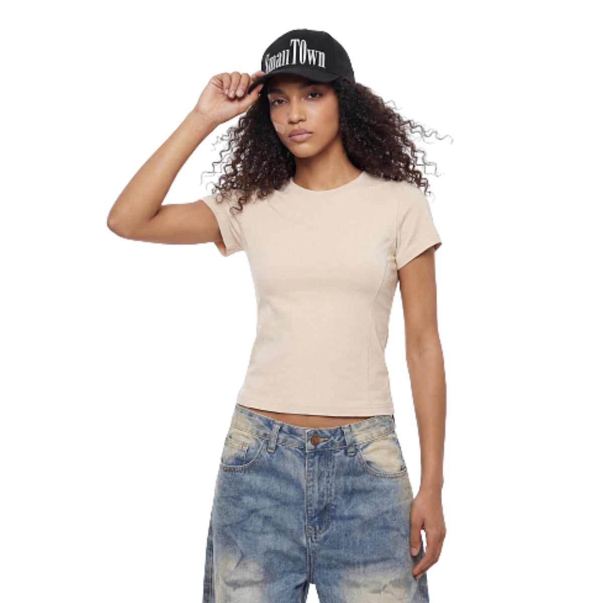 Snow Washed Peruvian Cotton Slim Fit Y2K Tee