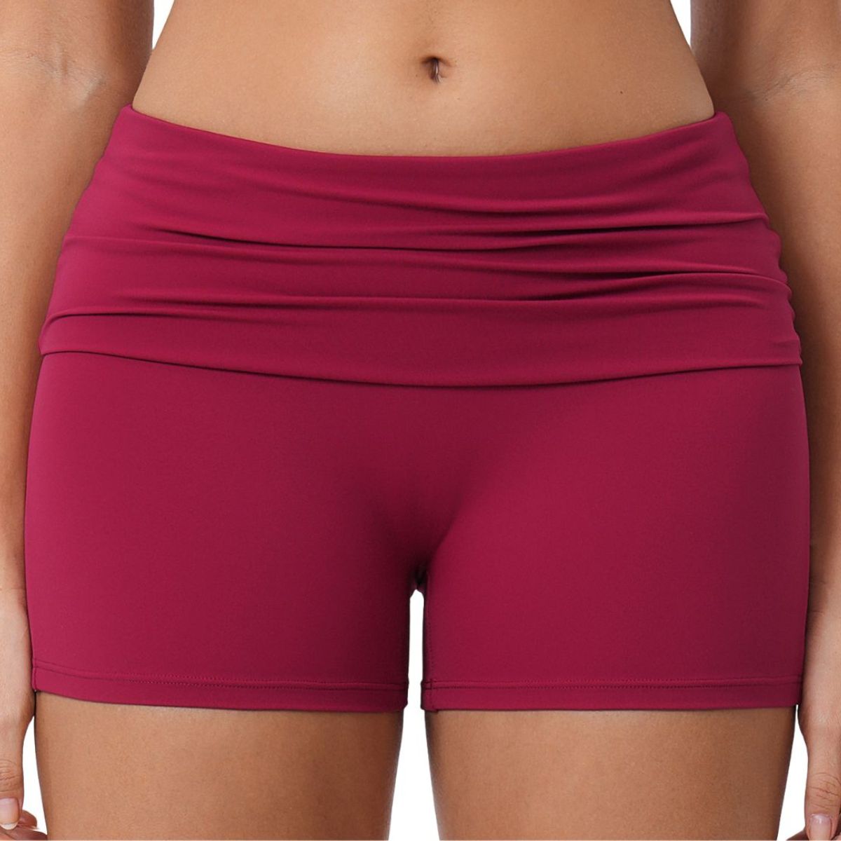 Folded Waistband Contoured‑Booty Elevated‑Feel Shorts