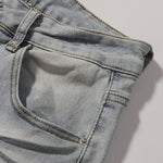 Light Blue Vintage Wash Flared Denim Jeans