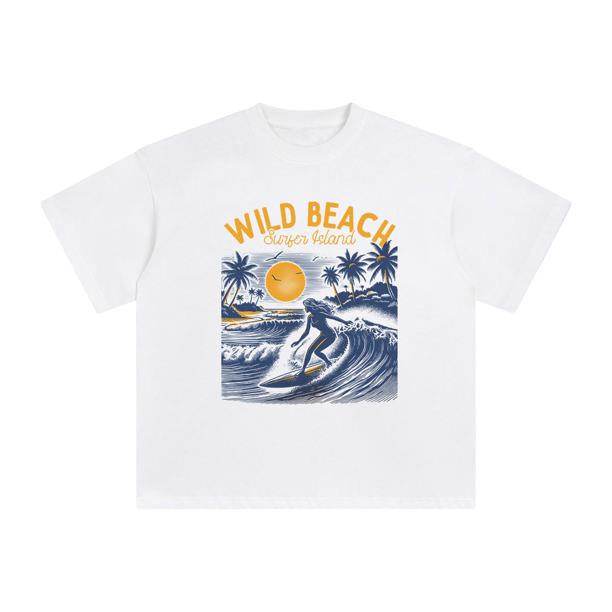 Wild Beach Surfer Island Graphic Tee-INNBLAC Fashion Apparel