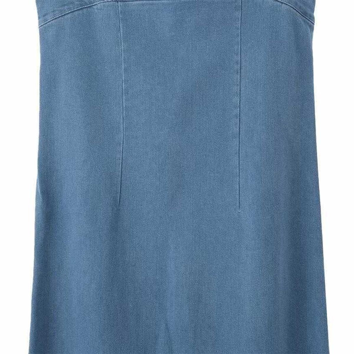 Falda vaquera con bordado de perlas y lavado vintage