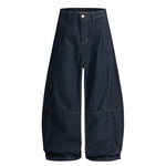 Knife Cut Patchwork High Waist Wide Leg Jeans