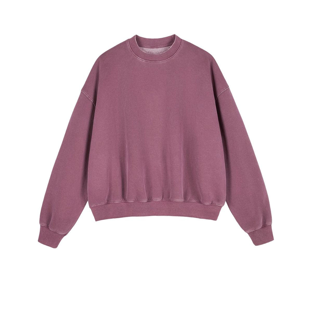 Boxy Fit WashedDistressed Fleece Sweatshirt