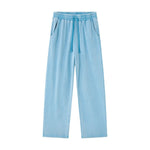 Heavyweight Cotton Washed Distressed Terry Wide‑Leg Pants
