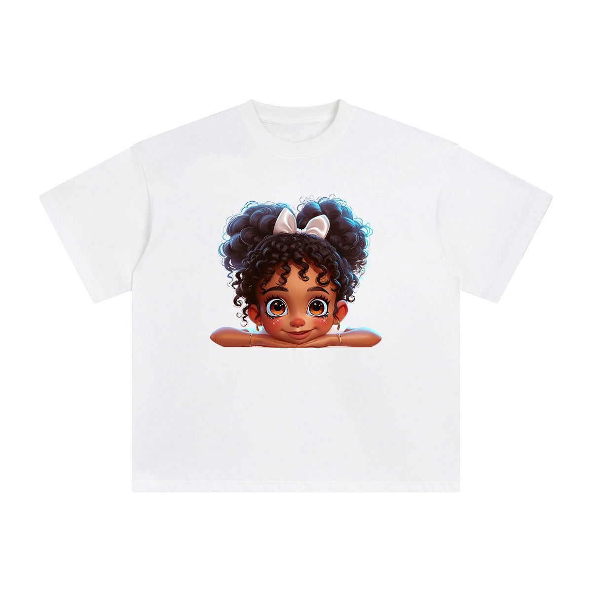 Peeking Boo Girl Graphic Tee-INNBLAC Fashion Apparel