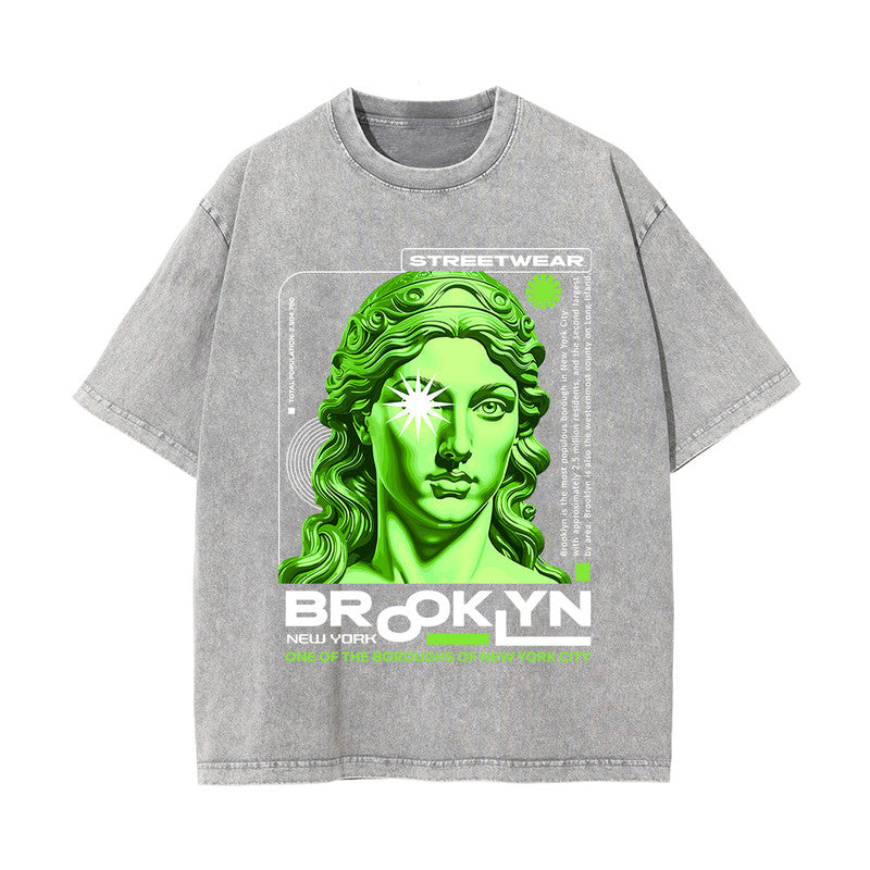 Brooklyn Urban Streetwear Statue Graphic Tee-INNBLAC Fashion Apparel