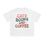 Cats Books And Coffee Graphic Tee-INNBLAC Fashion Apparel