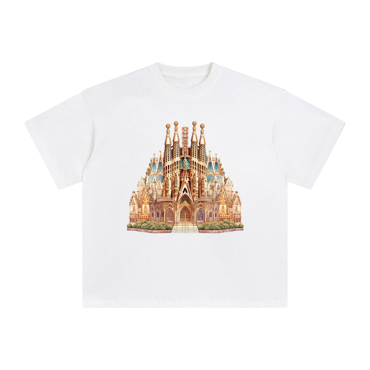 La Sagrada Familia Graphic Tee-INNBLAC Fashion Apparel