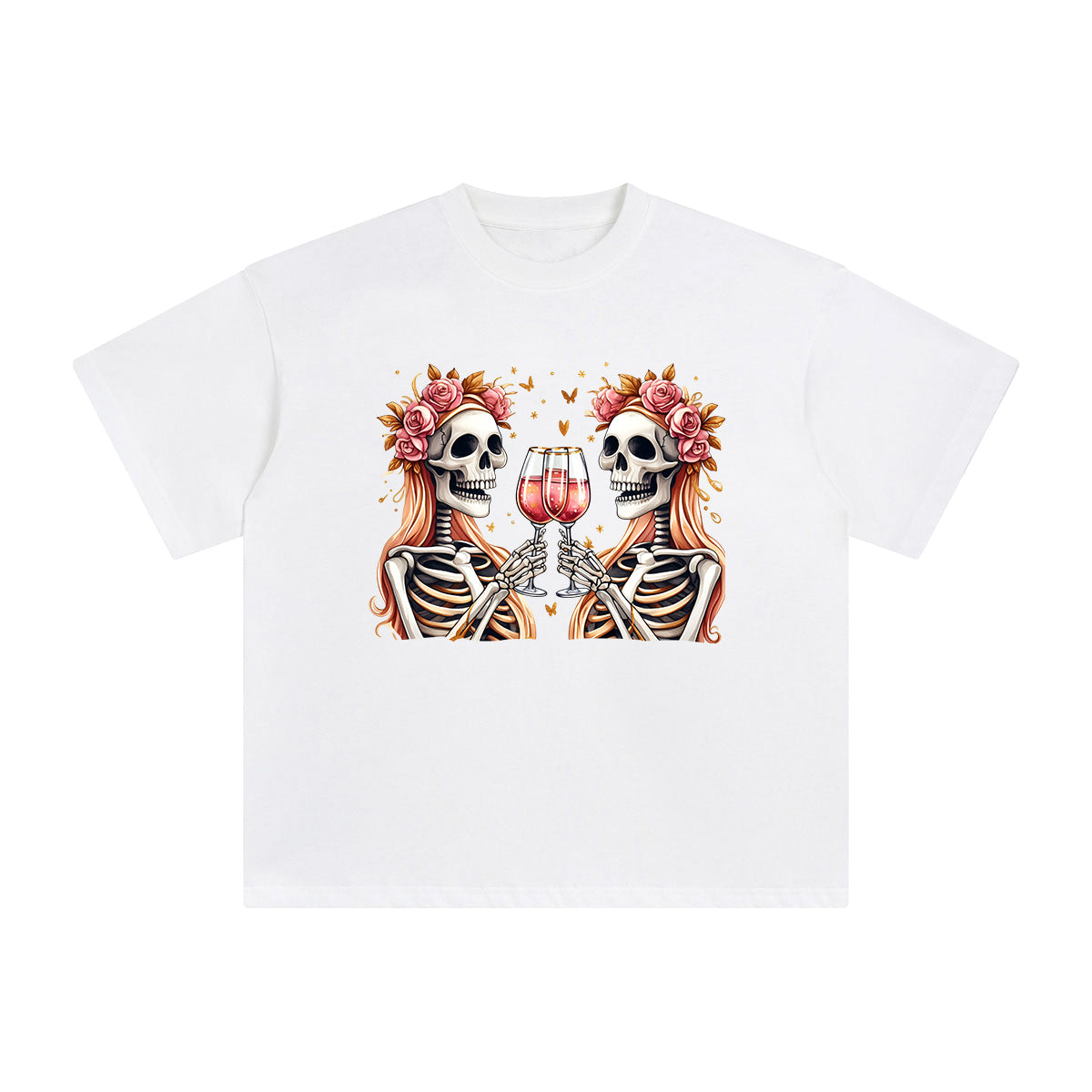 Twins Skeleton Graphic Tee-INNBLAC Fashion Apparel