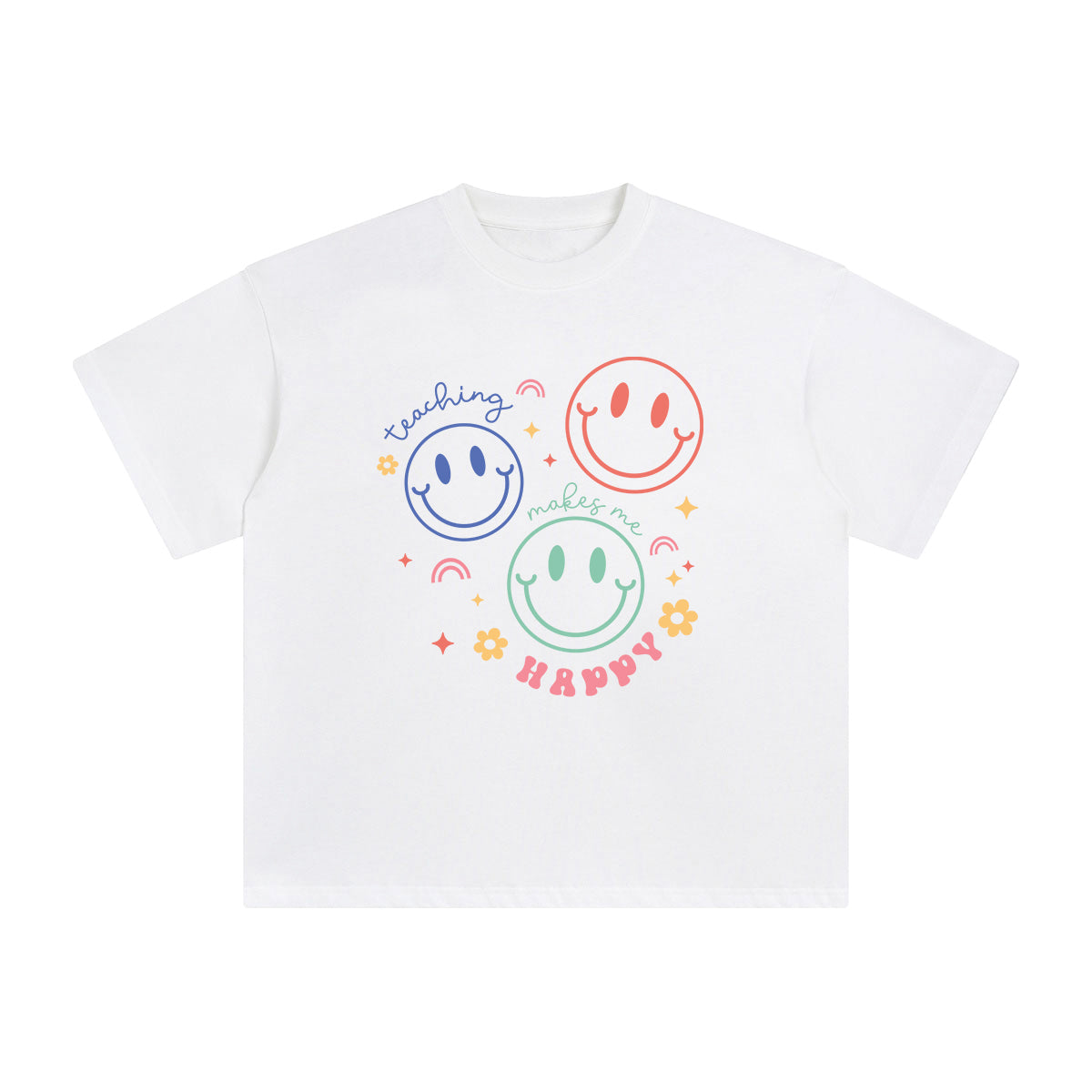 Teaching Makes Me Happy Graphic Tee-INNBLAC Fashion Apparel