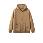 Stone Wash Zip-Front Fleece Hoodie