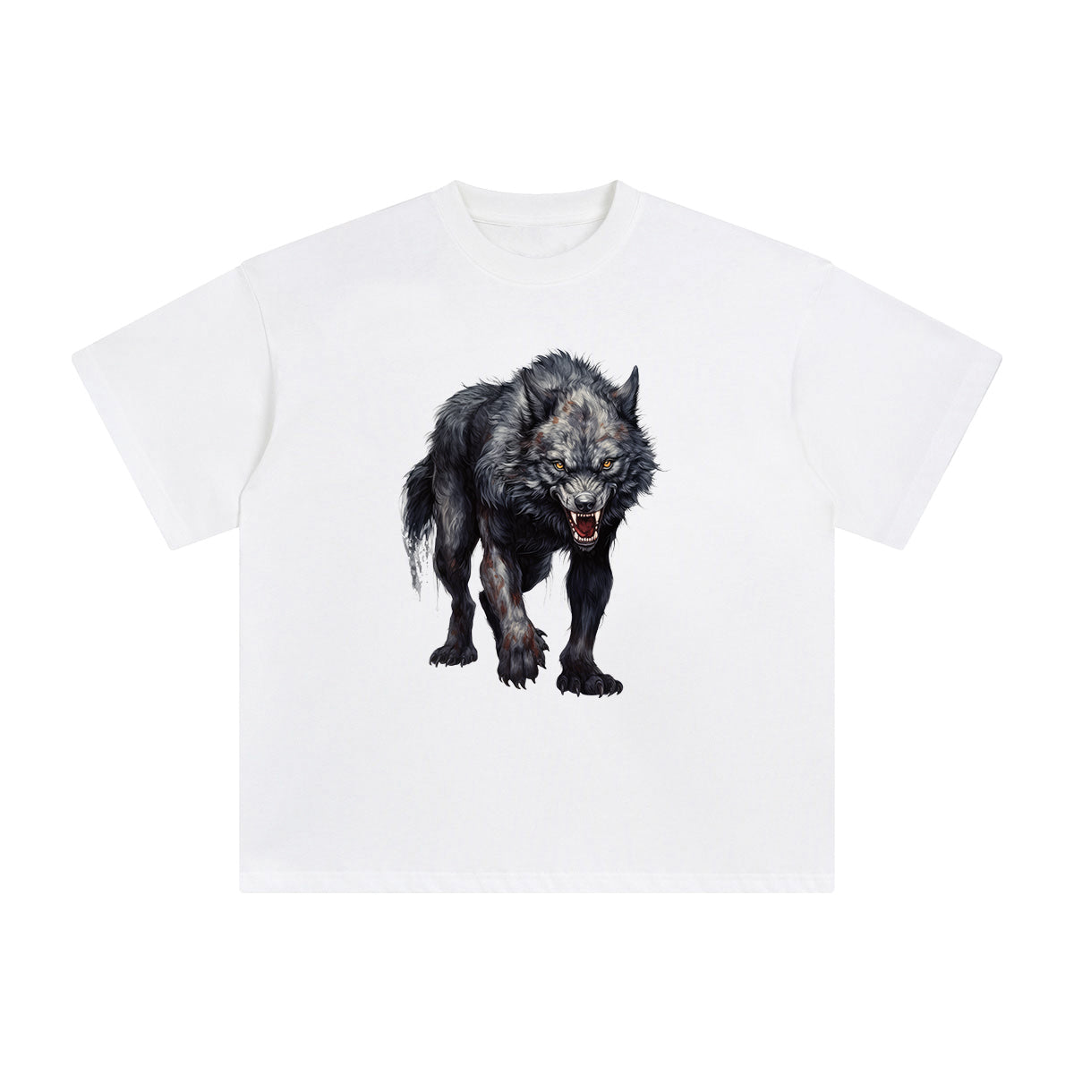 Goth Wolf Graphic Tee-INNBLAC Fashion Apparel