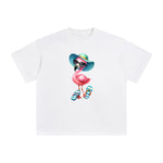 Flamingos Vacation Comic Graphic Tee-INNBLAC Fashion Apparel