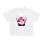 Valentine Birds Globe Graphic Tee-INNBLAC Fashion Apparel