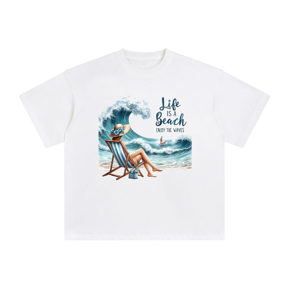 Woman & Waves Graphic Tee-INNBLAC Fashion Apparel