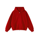 Double-Slider Zipper Solid Color Hoodie