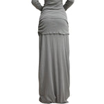 High Waist Ruched Knit Maxi Skirt