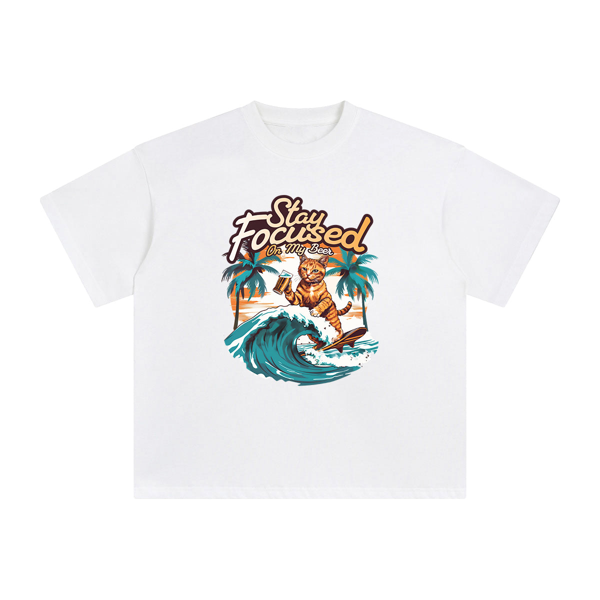 Stay Focused On My Beer Graphic Tee-INNBLAC Fashion Apparel