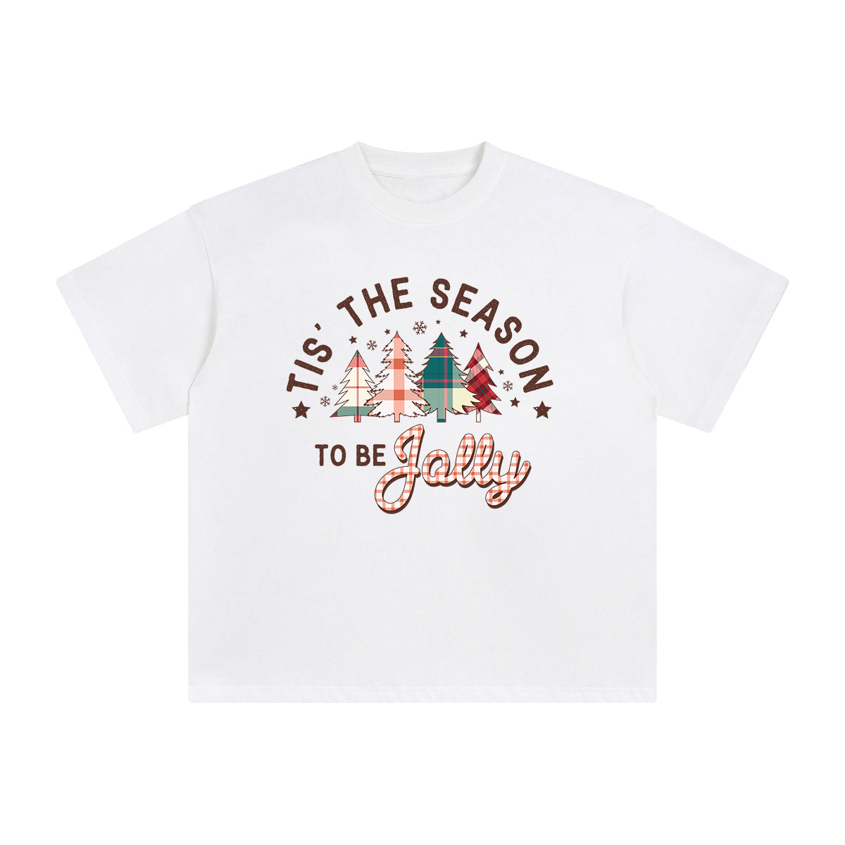 Christmas Plaid Trees Graphic Tee-INNBLAC Fashion Apparel