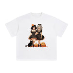 Girl Wih Cat Graphic Tee-INNBLAC Fashion Apparel