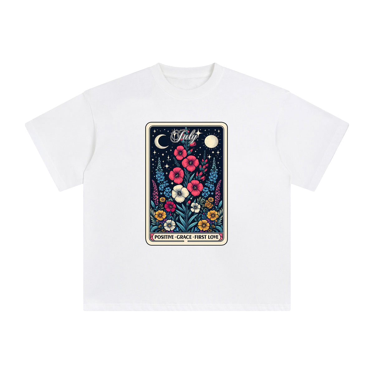 July Larkspur Card Graphic Tee-INNBLAC Fashion Apparel