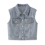 Women's Rhinestone-Embellished Denim Vest