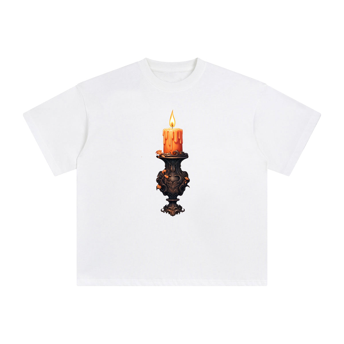 Halloween Candle Graphic Tee-INNBLAC Fashion Apparel