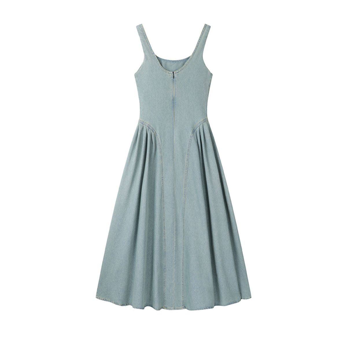 Falda vaquera con bordado de perlas y lavado vintage