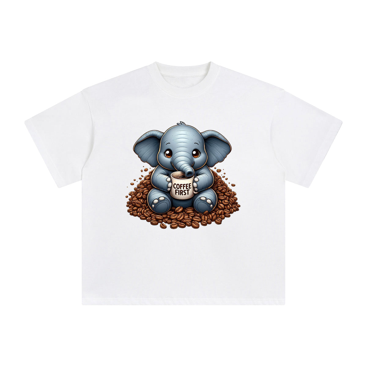 Coffee First Graphic Tee-INNBLAC Fashion Apparel