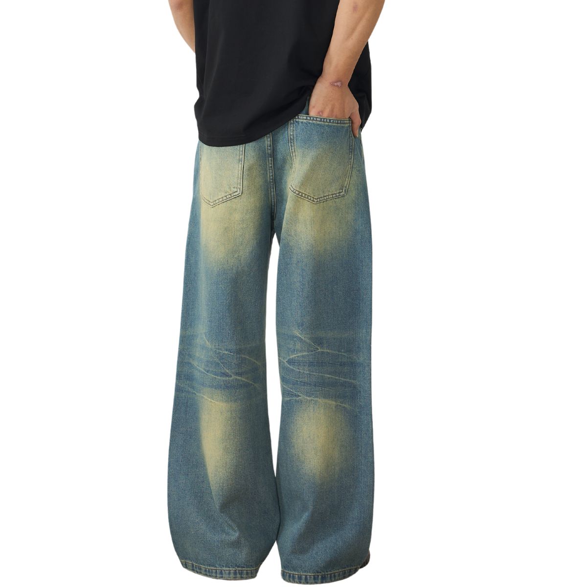 Muddy WashedVintage Washed Pleated Knee Jeans