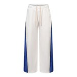 Contrast Side Spliced Zipper Draping Wide‑Leg Athletic Pants