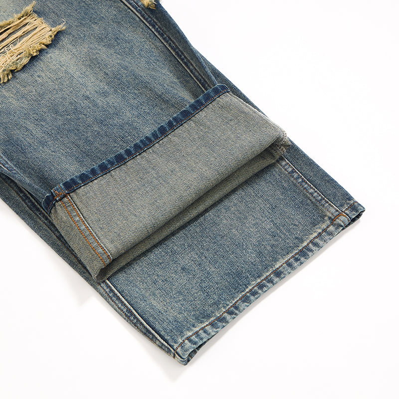 Smoke Rise Vintage Ripped Barrel-Leg Jeans