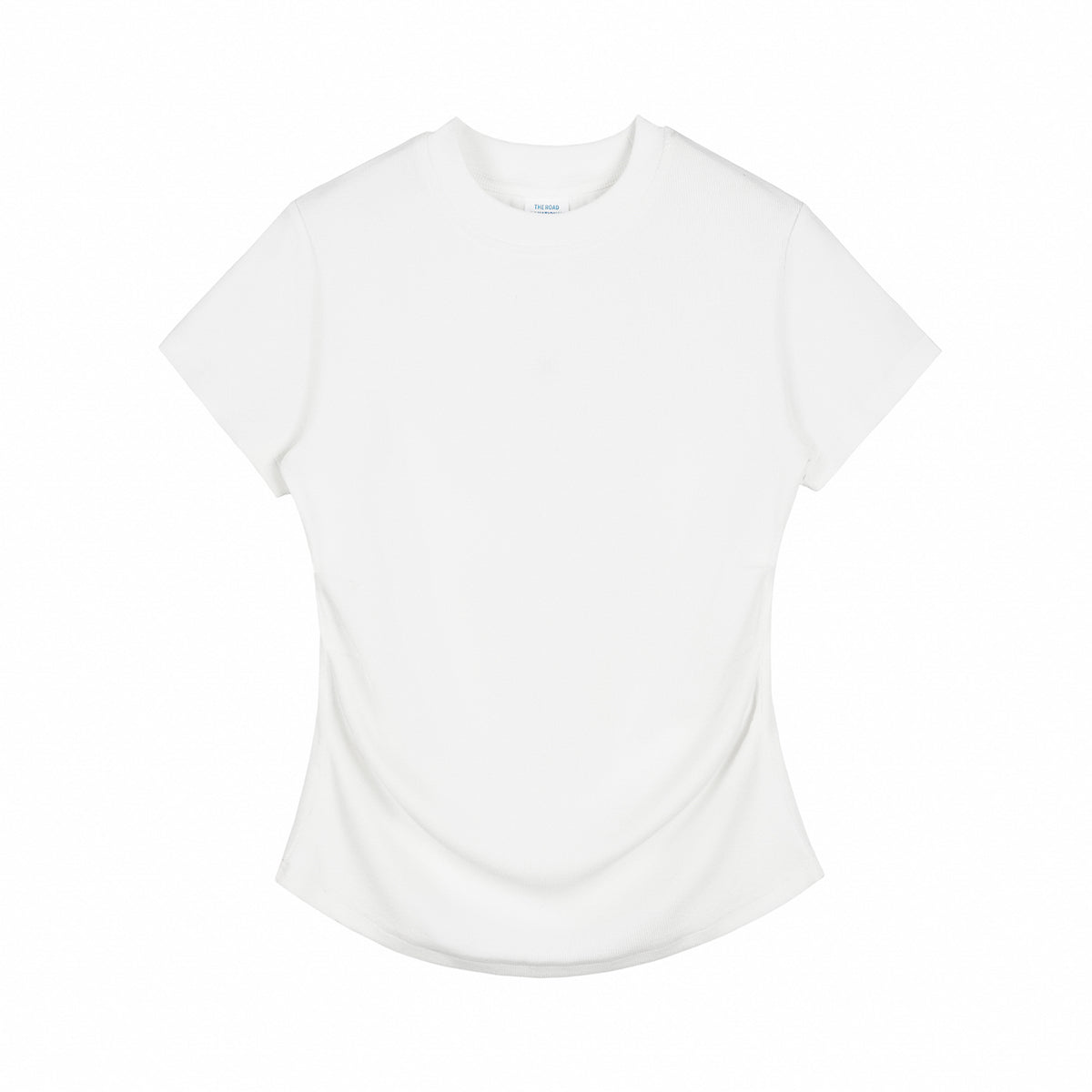 Camiseta de algodón lavado, corte entallado y cintura plisada, 8.4 oz