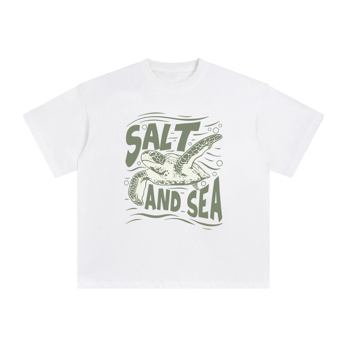 Salt And Sea Turtle Swimming Graphic Tee-INNBLAC Fashion Apparel