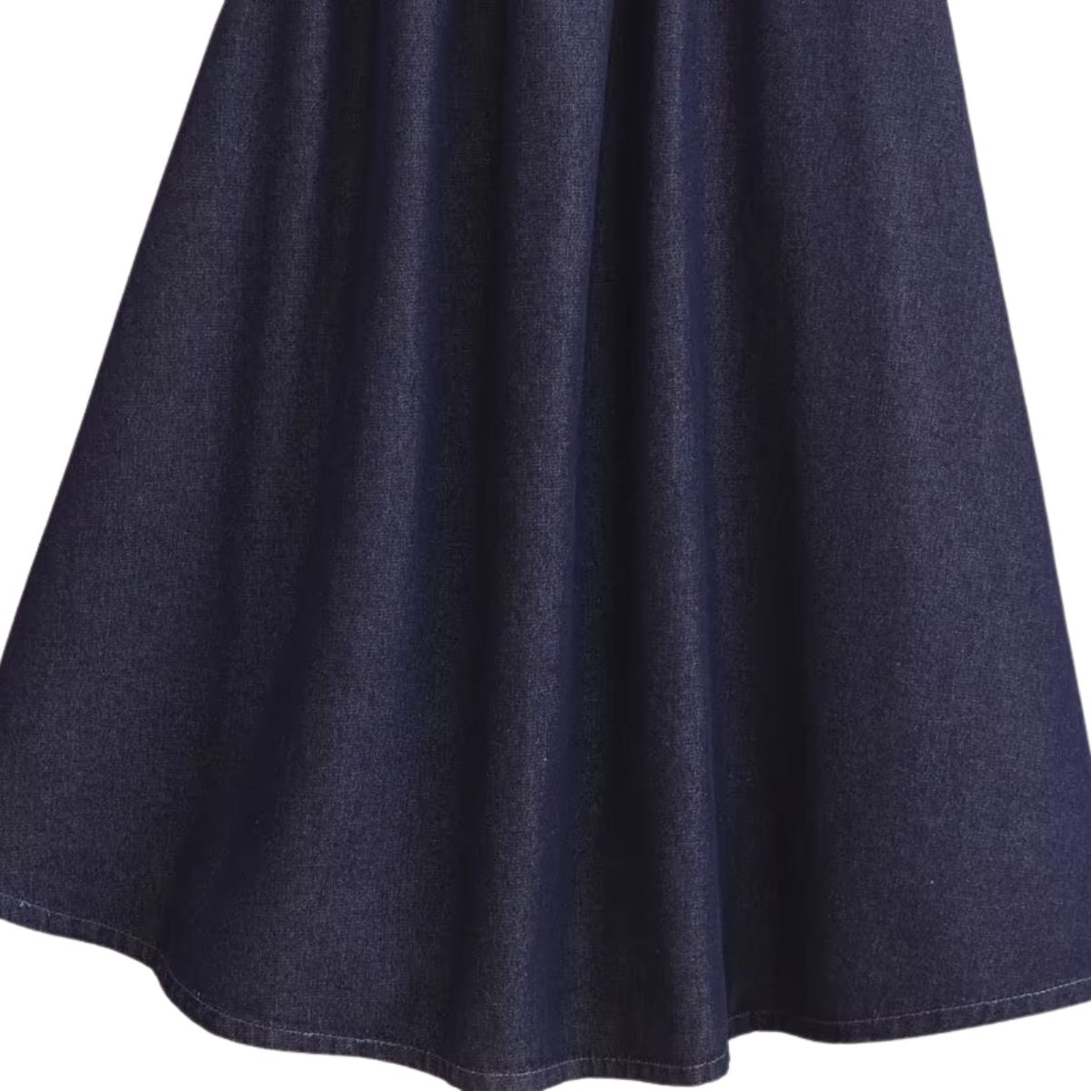 Falda vaquera con bordado de perlas y lavado vintage