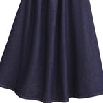 Falda vaquera con bordado de perlas y lavado vintage