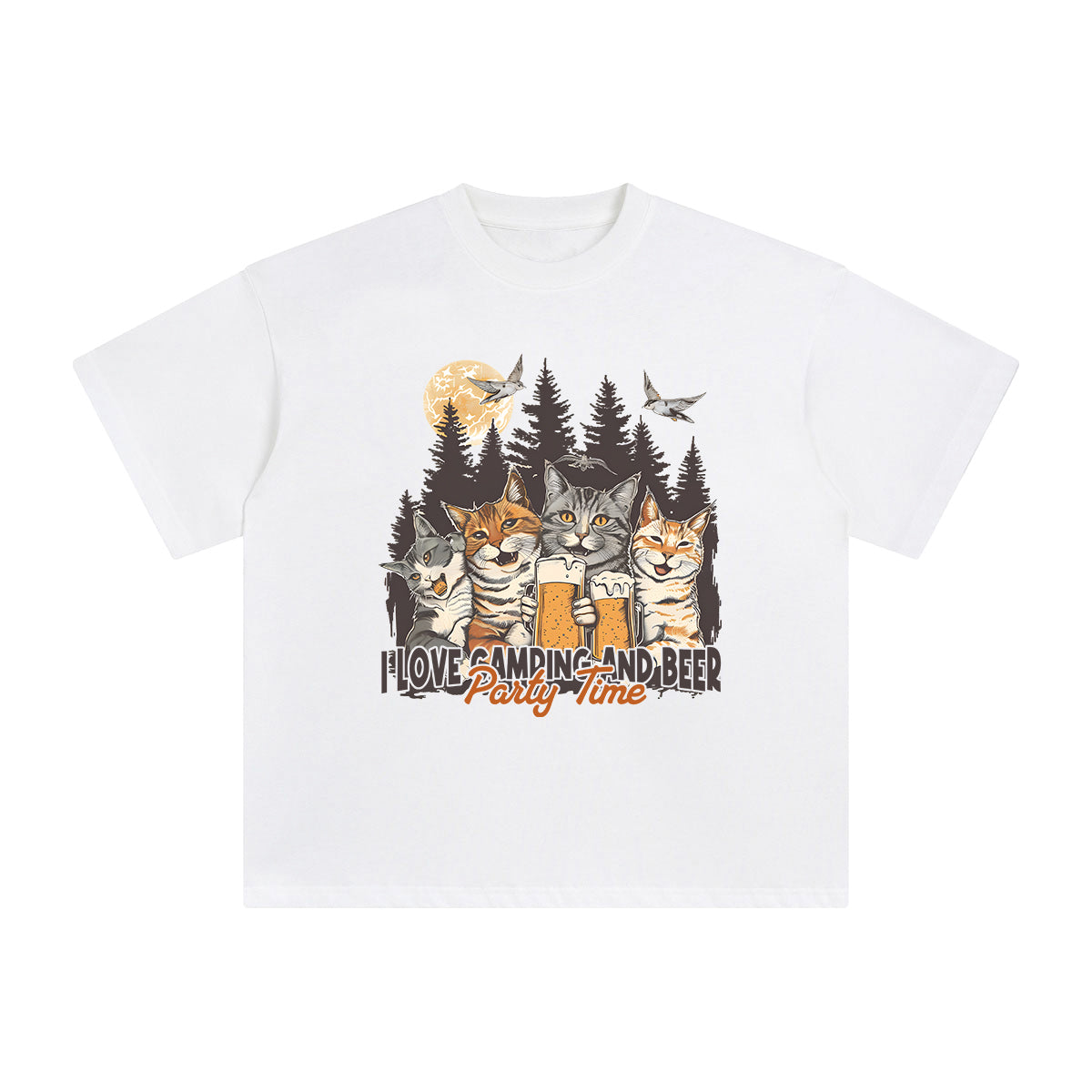 Cats Party Time Graphic Tee-INNBLAC Fashion Apparel