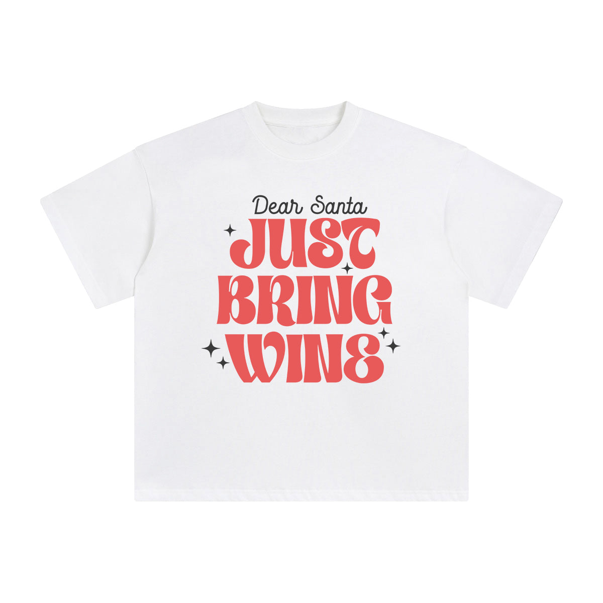 Dear Santa Just Bring Wing Graphic Tee-INNBLAC Fashion Apparel