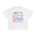Hot Cocoa And Fuzzy Socks Graphic Tee-INNBLAC Fashion Apparel