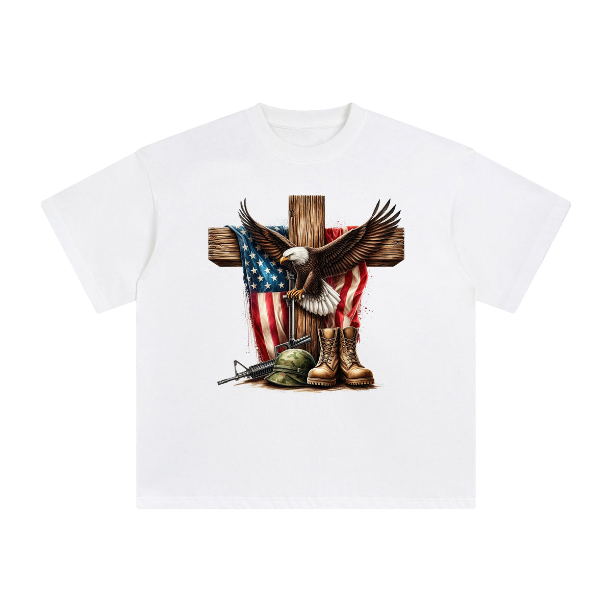 Memorial Day Cross Graphic Tee-INNBLAC Fashion Apparel