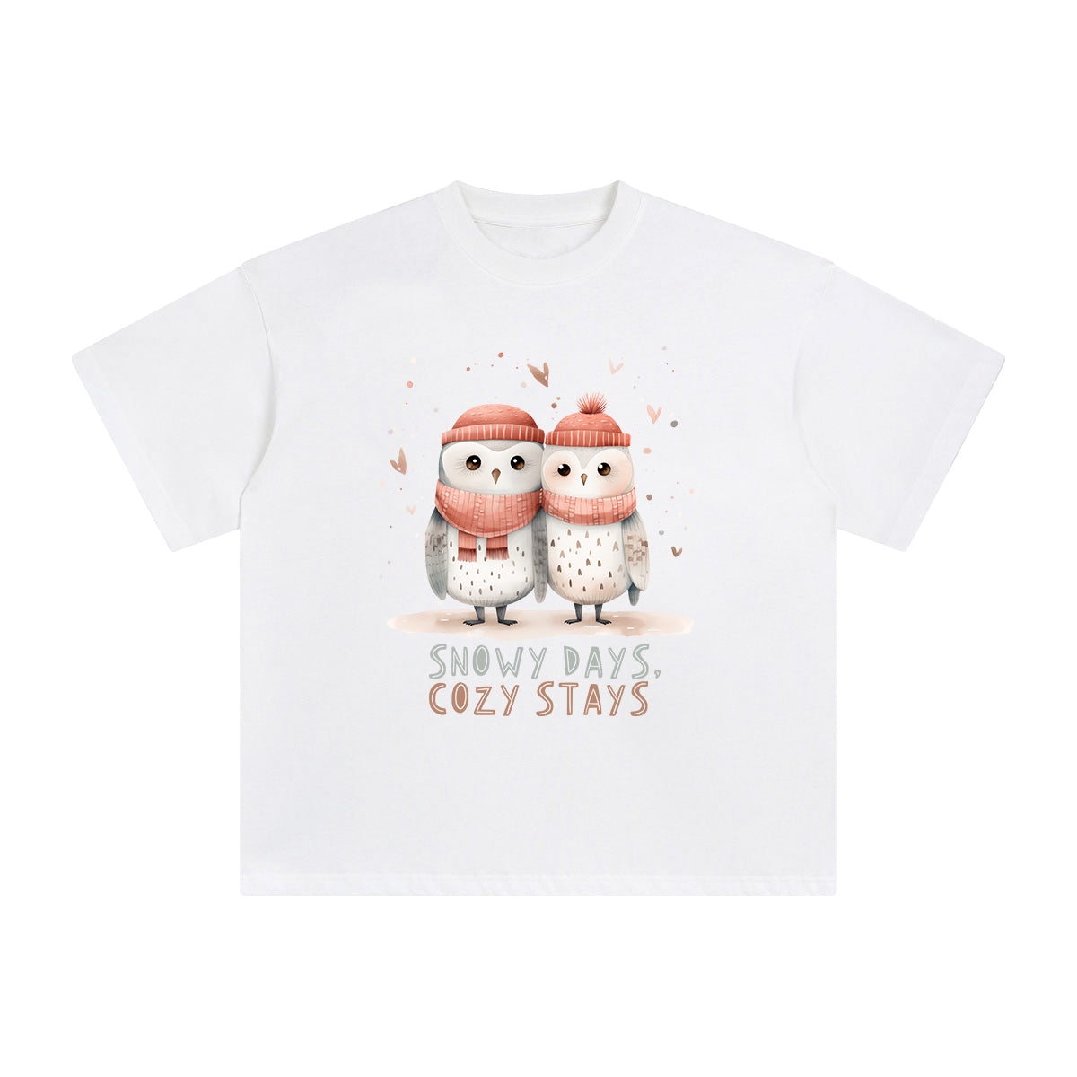 Snowy Days Cozy Stays Graphic Tee-INNBLAC Fashion Apparel