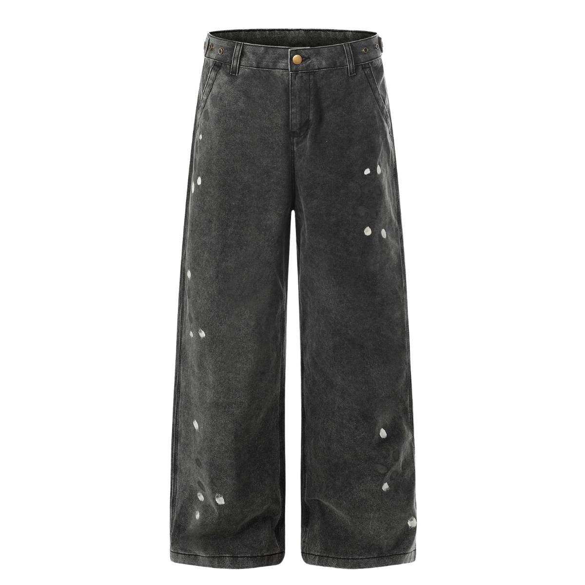 Faded Splatter-Wash GradientBaggy Wide-Leg Cargo Pants