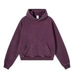 Snow Wash Vintage Distressed Ripped Hoodie