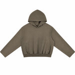 Boxy Streetwear Straight‑Sleeve French Terry Hoodie