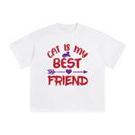 Cat Is My Best Friend Graphic Tee-INNBLAC Fashion Apparel