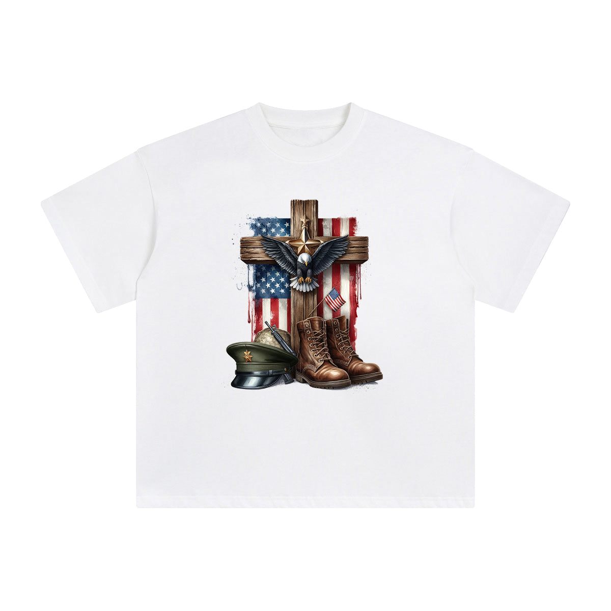 Memorial Day Cross Graphic Tee-INNBLAC Fashion Apparel