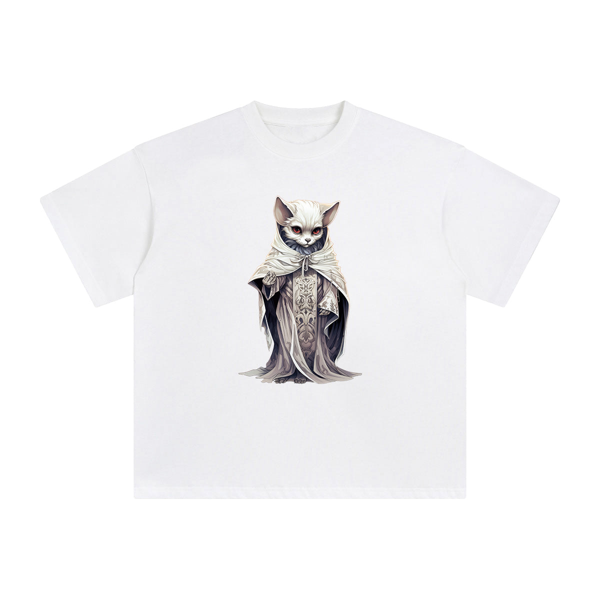 Ghost Cat Graphic Tee-INNBLAC Fashion Apparel