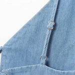 Falda vaquera con bordado de perlas y lavado vintage