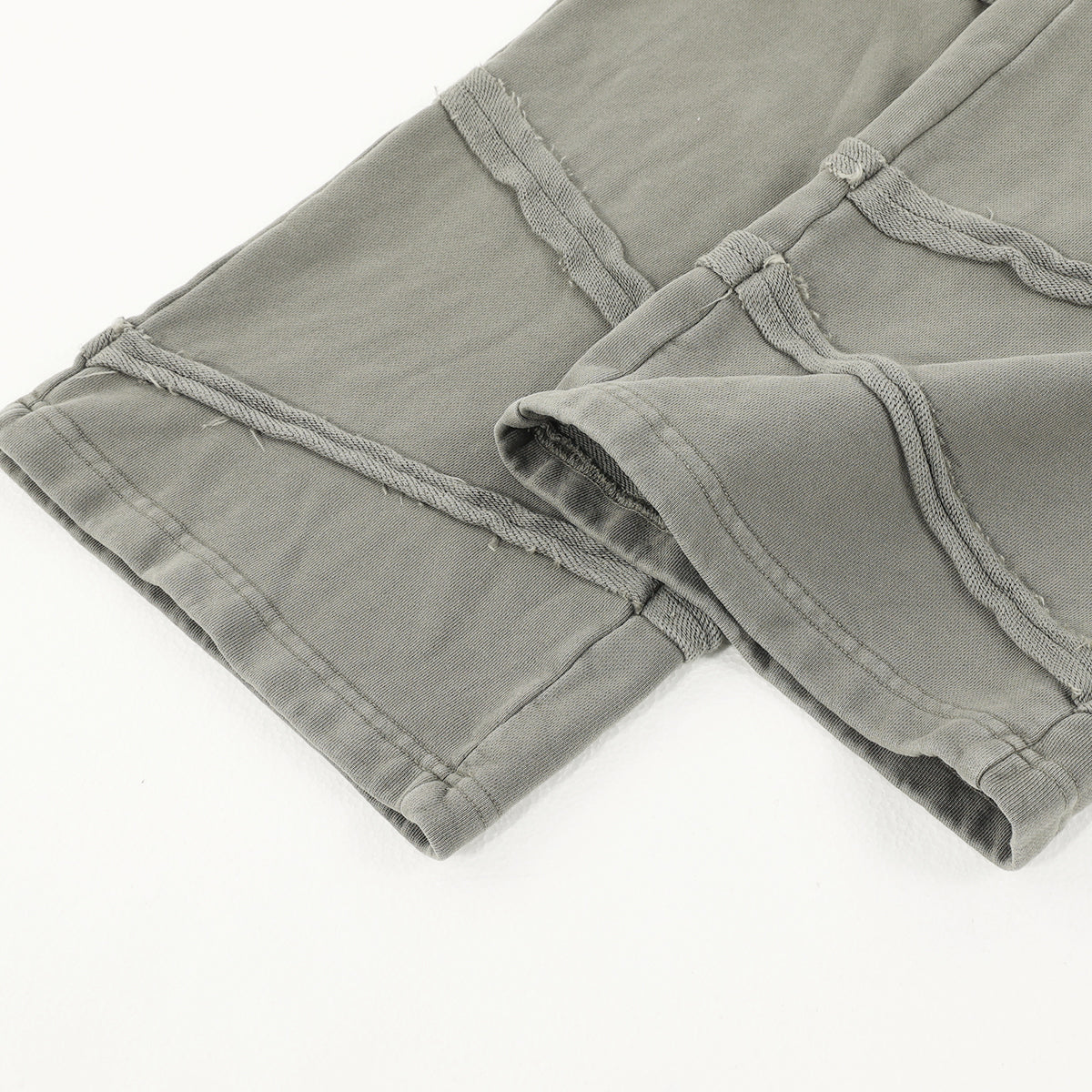 Washed Distressed Fabric Patchwork Vintage Pants