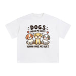 Dogs Make Me Happy Graphic Tee-INNBLAC Fashion Apparel